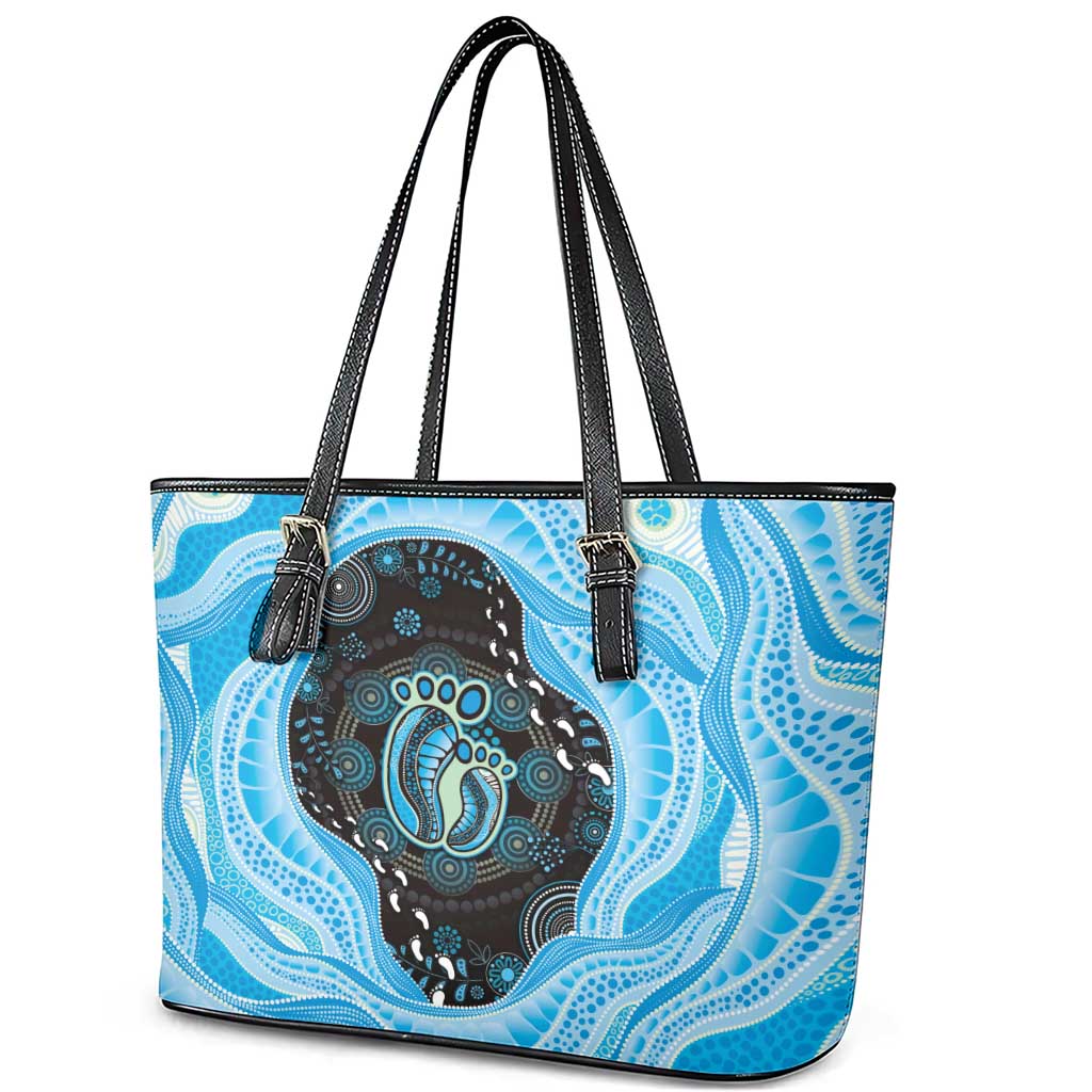 Australia Mother's Day Leather Tote Bag Best Mum Ever Blue Version