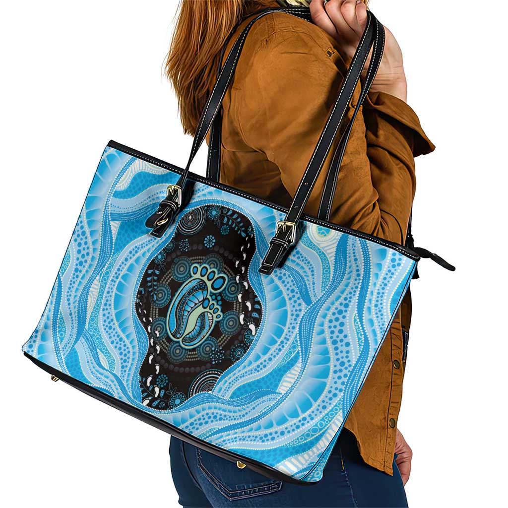 Australia Mother's Day Leather Tote Bag Best Mum Ever Blue Version