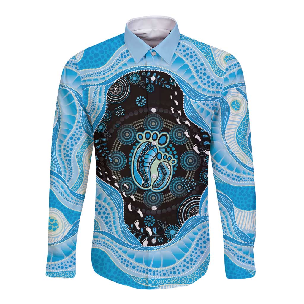 Australia Mother's Day Long Sleeve Button Shirt Best Mum Ever Blue Version