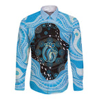 Australia Mother's Day Long Sleeve Button Shirt Best Mum Ever Blue Version