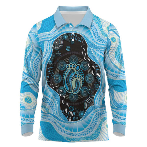 Australia Mother's Day Long Sleeve Polo Shirt Best Mum Ever Blue Version