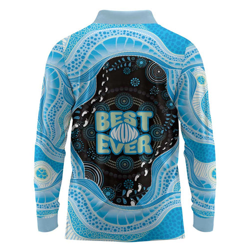 Australia Mother's Day Long Sleeve Polo Shirt Best Mum Ever Blue Version