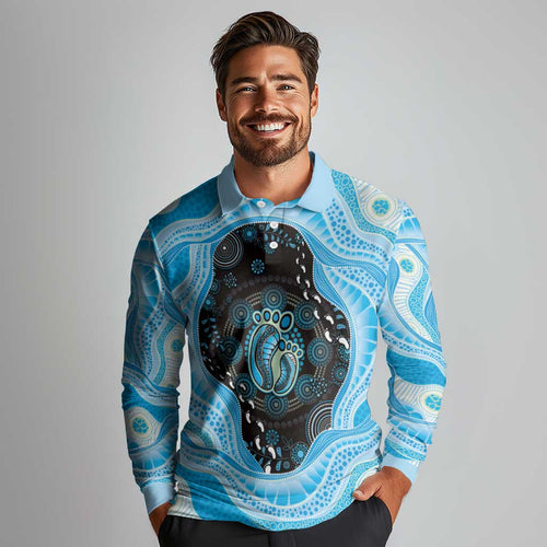Australia Mother's Day Long Sleeve Polo Shirt Best Mum Ever Blue Version