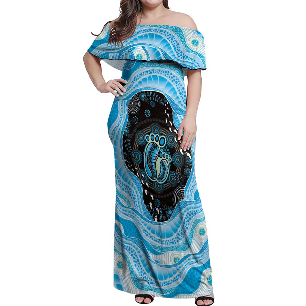 Australia Mother's Day Off Shoulder Maxi Dress Best Mum Ever Blue Version