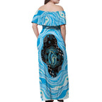 Australia Mother's Day Off Shoulder Maxi Dress Best Mum Ever Blue Version