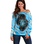 Australia Mother's Day Off Shoulder Sweater Best Mum Ever Blue Version