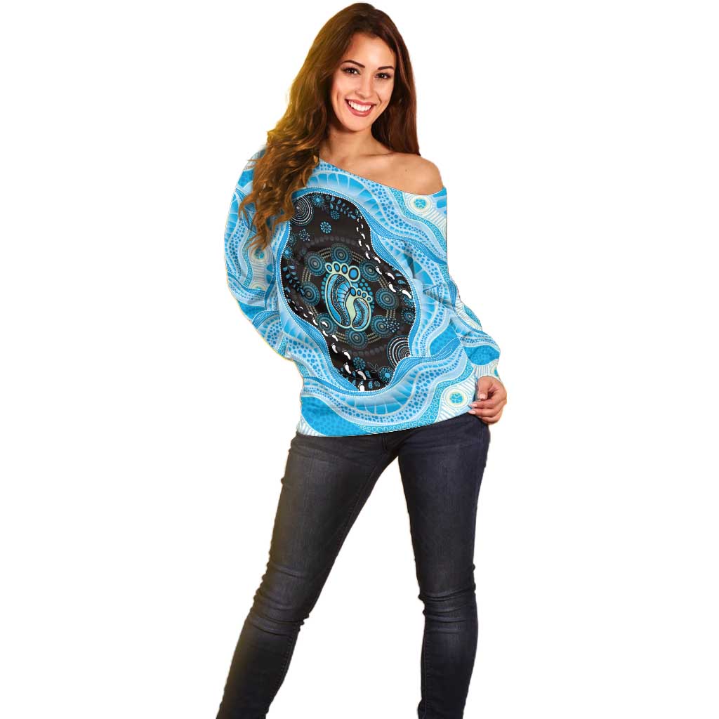 Australia Mother's Day Off Shoulder Sweater Best Mum Ever Blue Version