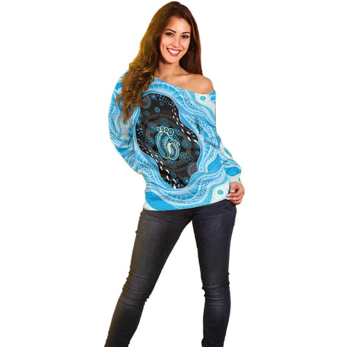 Australia Mother's Day Off Shoulder Sweater Best Mum Ever Blue Version