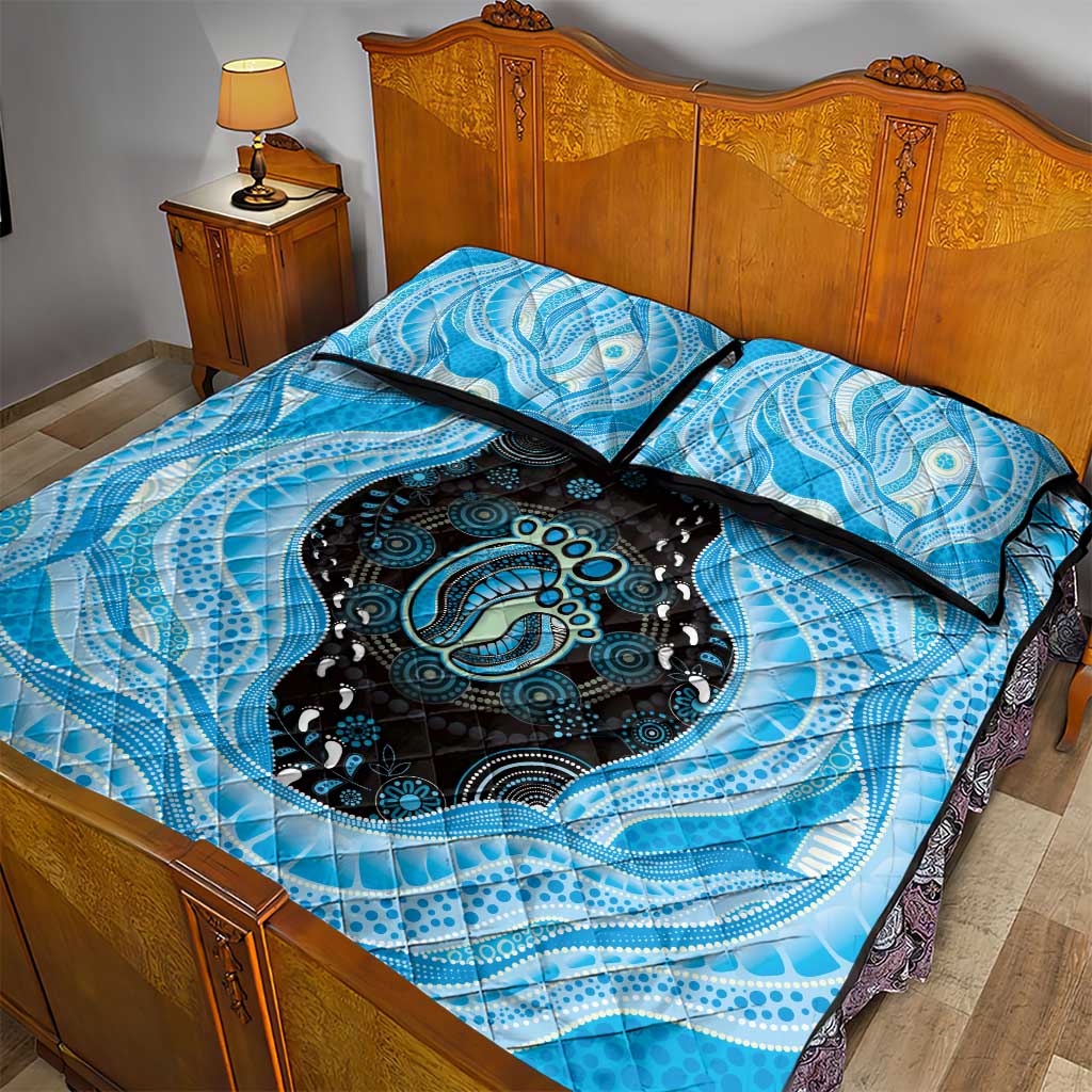Australia Mother's Day Quilt Bed Set Best Mum Ever Blue Version
