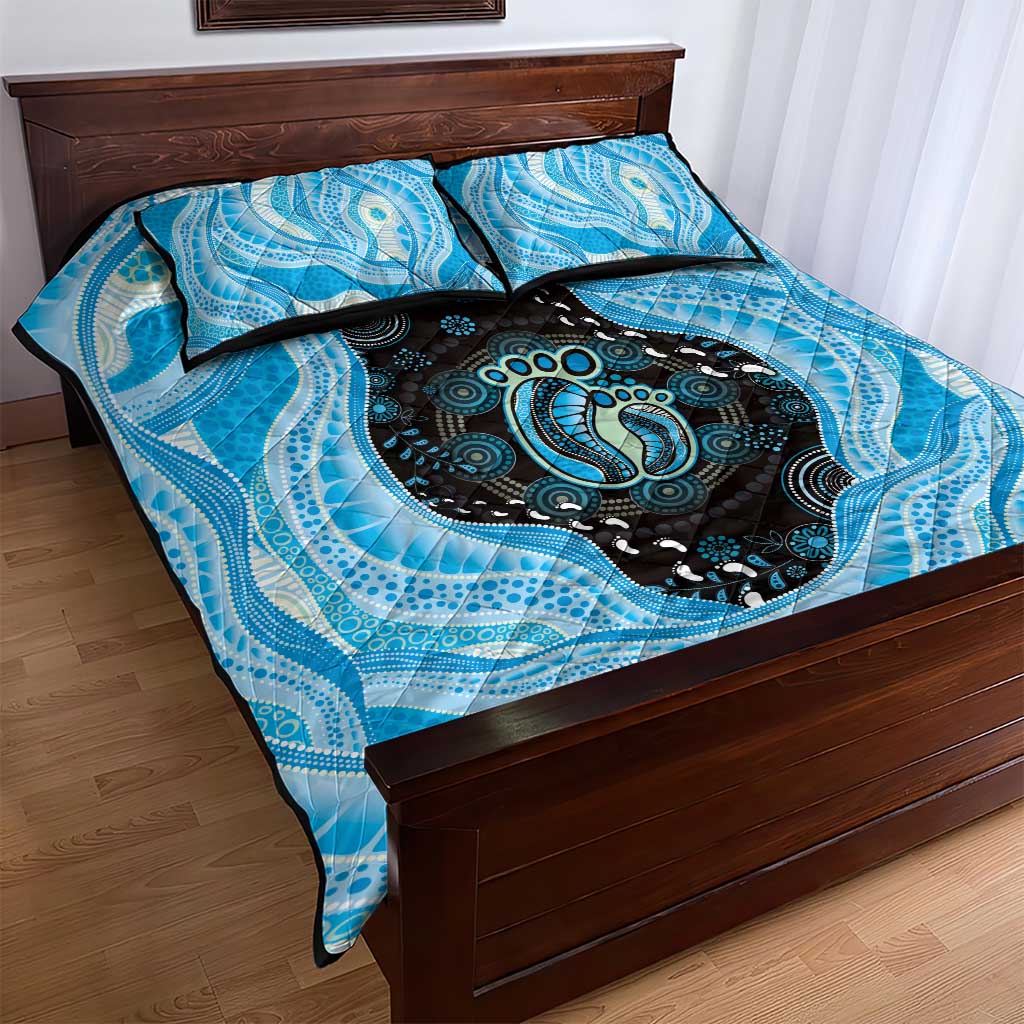 Australia Mother's Day Quilt Bed Set Best Mum Ever Blue Version