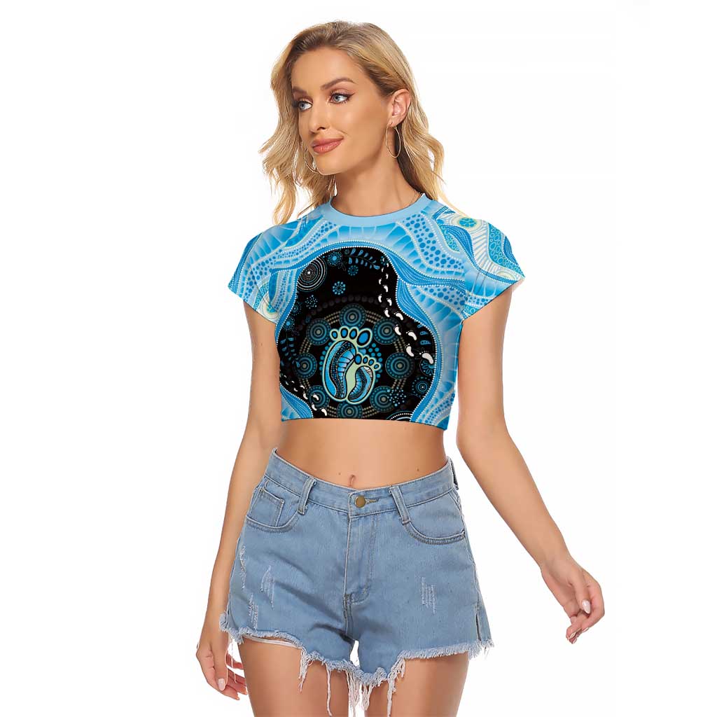 Australia Mother's Day Raglan Cropped T Shirt Best Mum Ever Blue Version