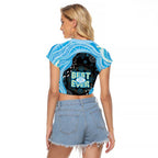 Australia Mother's Day Raglan Cropped T Shirt Best Mum Ever Blue Version