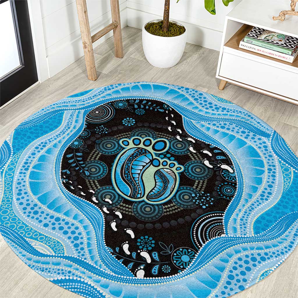 Australia Mother's Day Round Carpet Best Mum Ever Blue Version