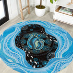 Australia Mother's Day Round Carpet Best Mum Ever Blue Version