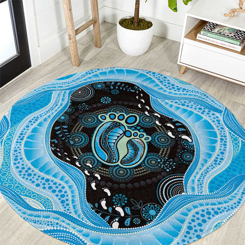 Australia Mother's Day Round Carpet Best Mum Ever Blue Version