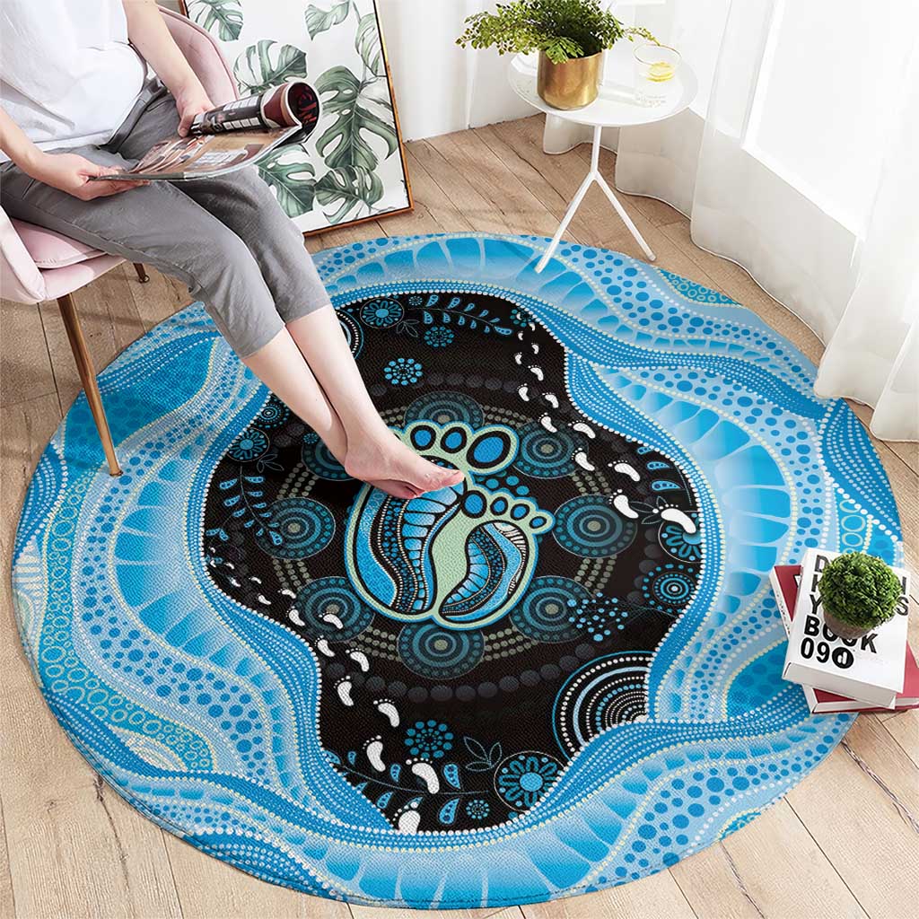 Australia Mother's Day Round Carpet Best Mum Ever Blue Version