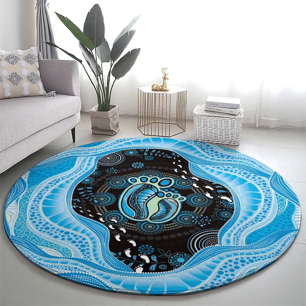 Australia Mother's Day Round Carpet Best Mum Ever Blue Version