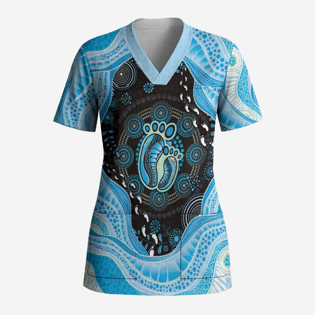 Australia Mother's Day Scrub Top Best Mum Ever Blue Version