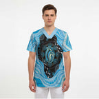 Australia Mother's Day Scrub Top Best Mum Ever Blue Version