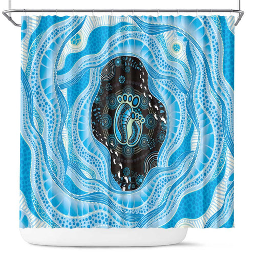 Australia Mother's Day Shower Curtain Best Mum Ever Blue Version