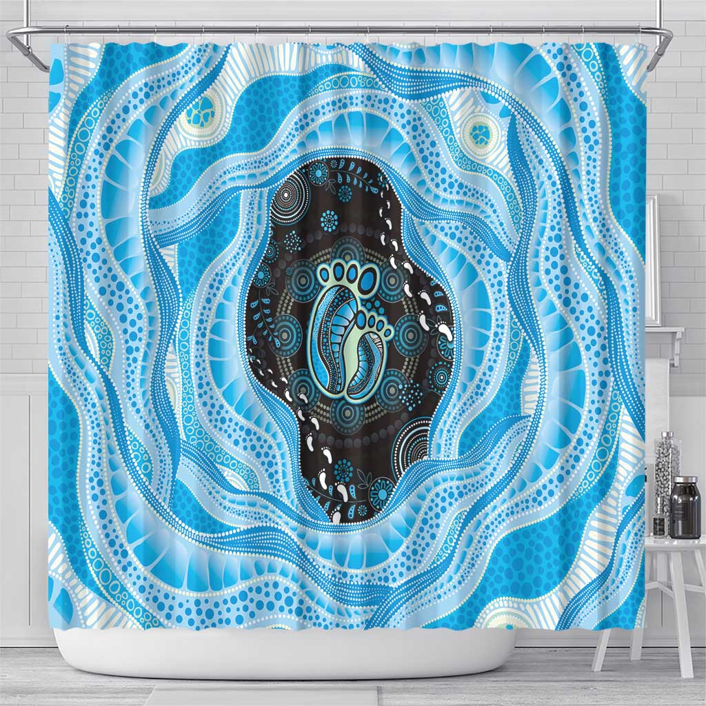 Australia Mother's Day Shower Curtain Best Mum Ever Blue Version