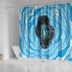 Australia Mother's Day Shower Curtain Best Mum Ever Blue Version