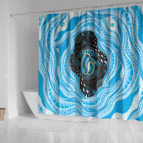 Australia Mother's Day Shower Curtain Best Mum Ever Blue Version