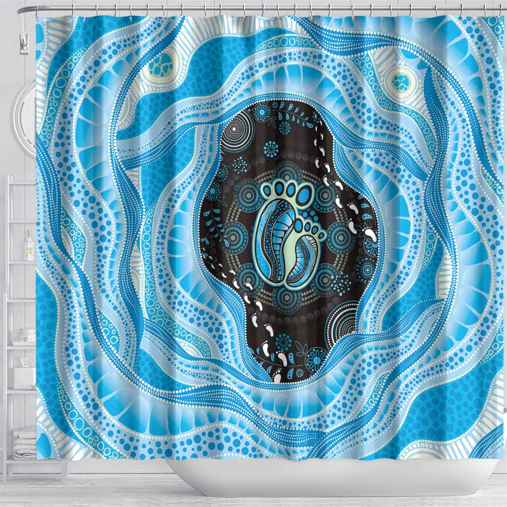 Australia Mother's Day Shower Curtain Best Mum Ever Blue Version