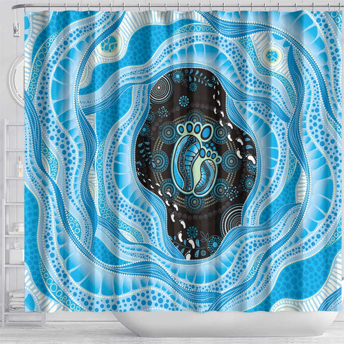Australia Mother's Day Shower Curtain Best Mum Ever Blue Version