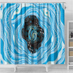 Australia Mother's Day Shower Curtain Best Mum Ever Blue Version