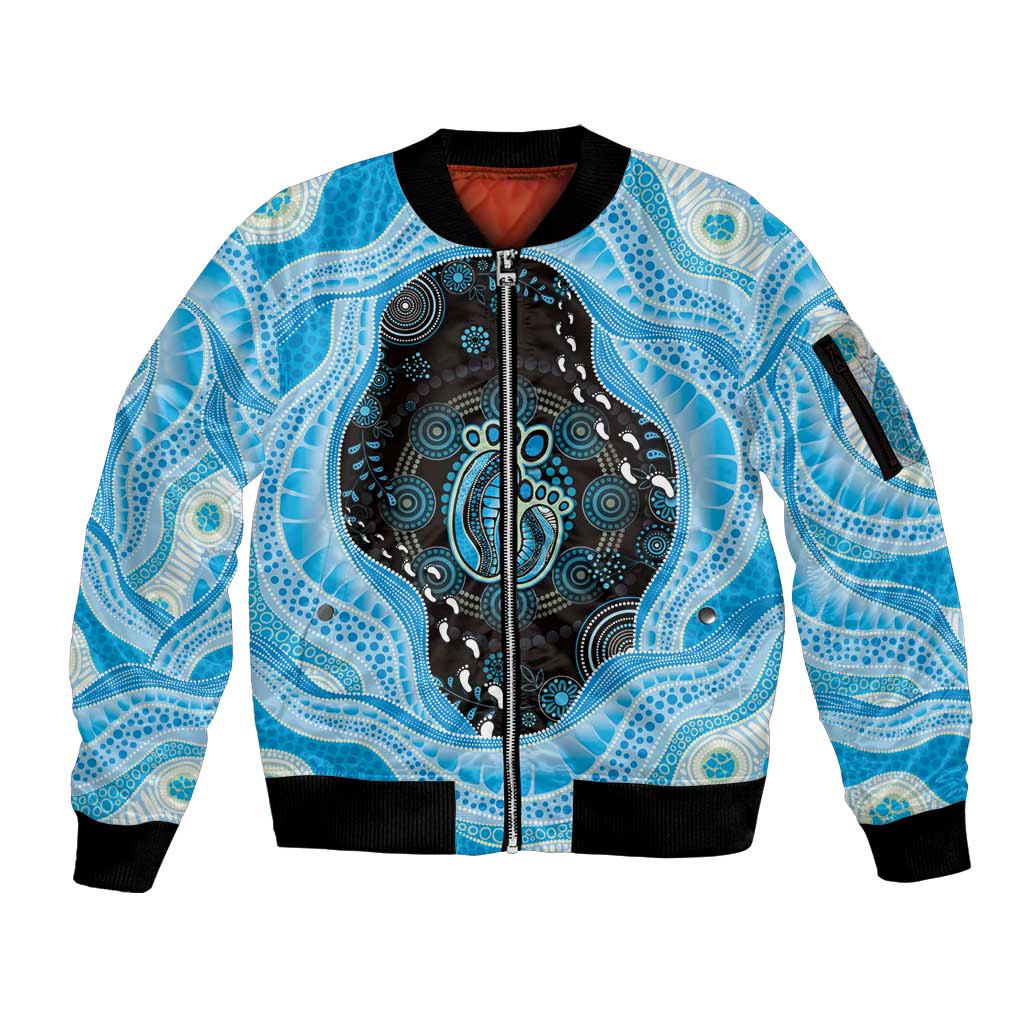 Australia Mother's Day Sleeve Zip Bomber Jacket Best Mum Ever Blue Version