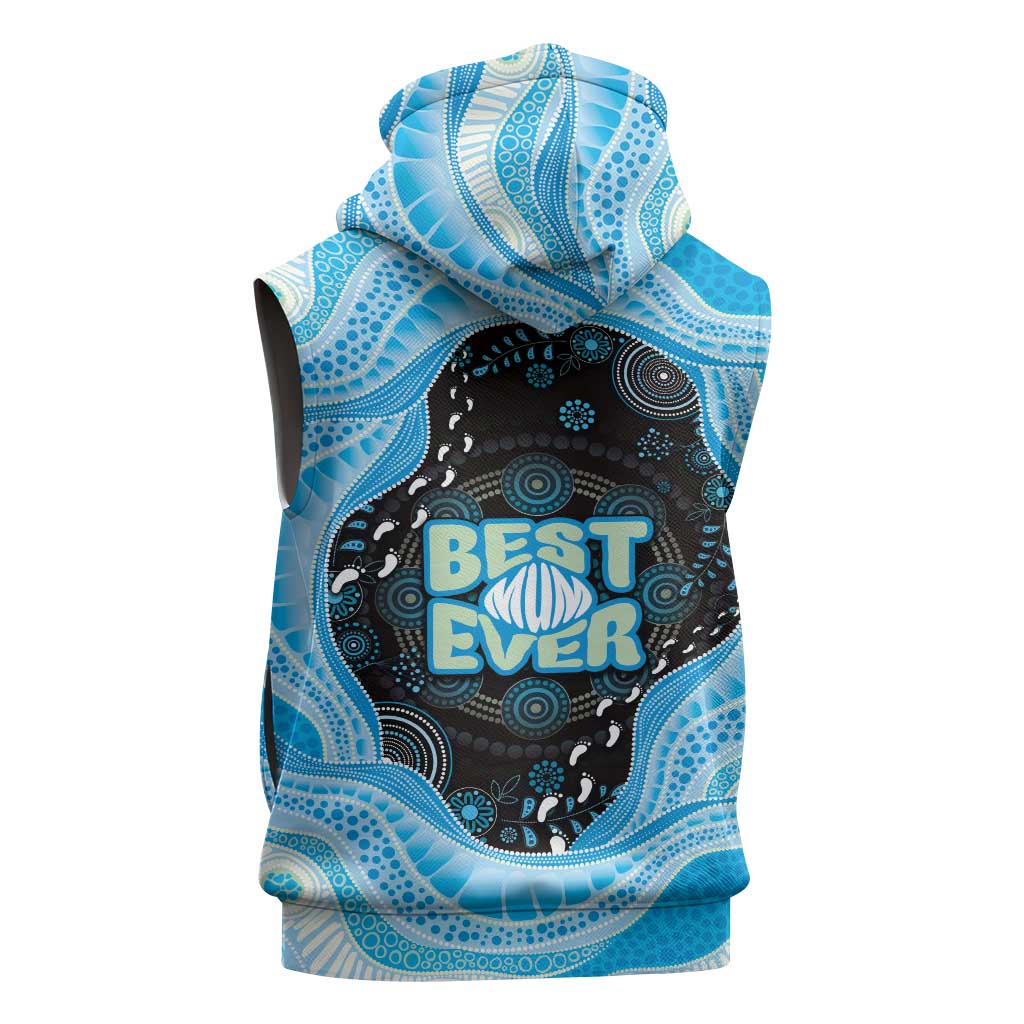 Australia Mother's Day Sleeveless Zip Hoodie Best Mum Ever Blue Version