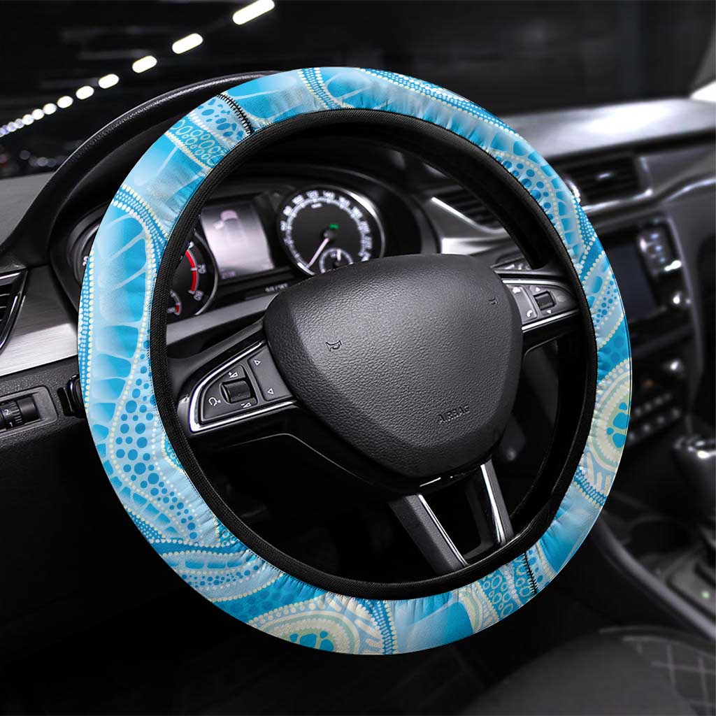 Australia Mother's Day Steering Wheel Cover Best Mum Ever Blue Version