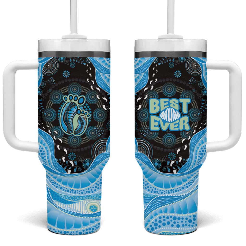 Australia Mother's Day Tumbler With Handle Best Mum Ever Blue Version