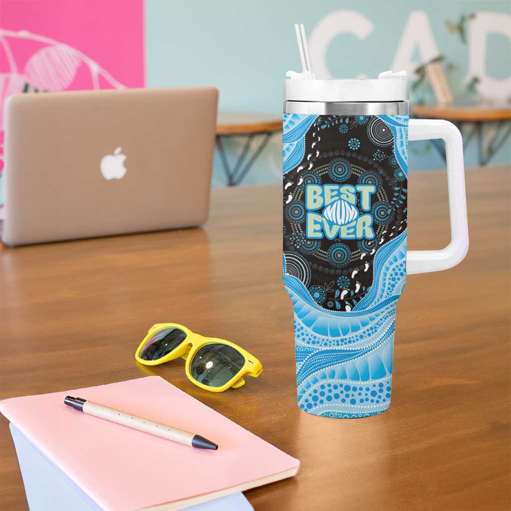 Australia Mother's Day Tumbler With Handle Best Mum Ever Blue Version
