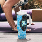Australia Mother's Day Tumbler With Handle Best Mum Ever Blue Version
