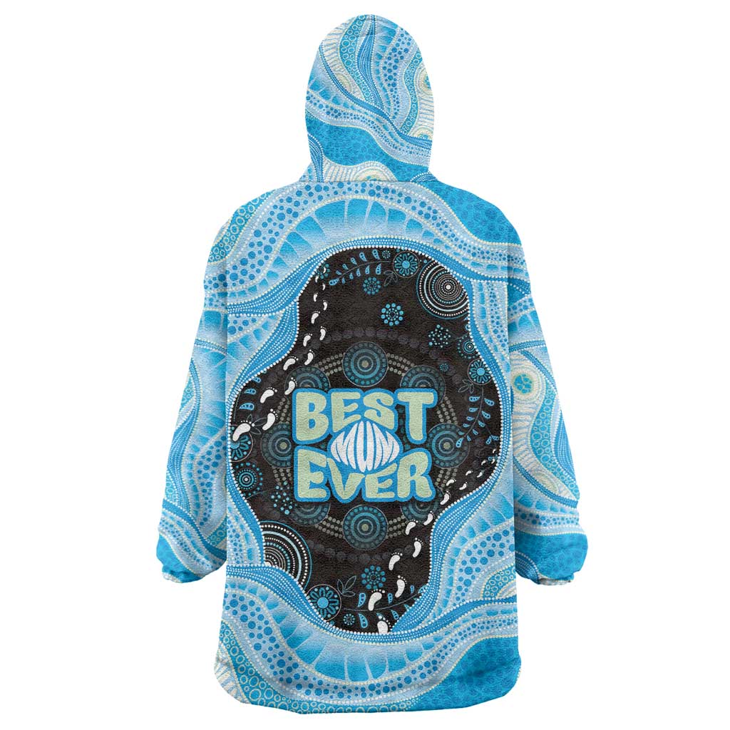 Australia Mother's Day Wearable Blanket Hoodie Best Mum Ever Blue Version