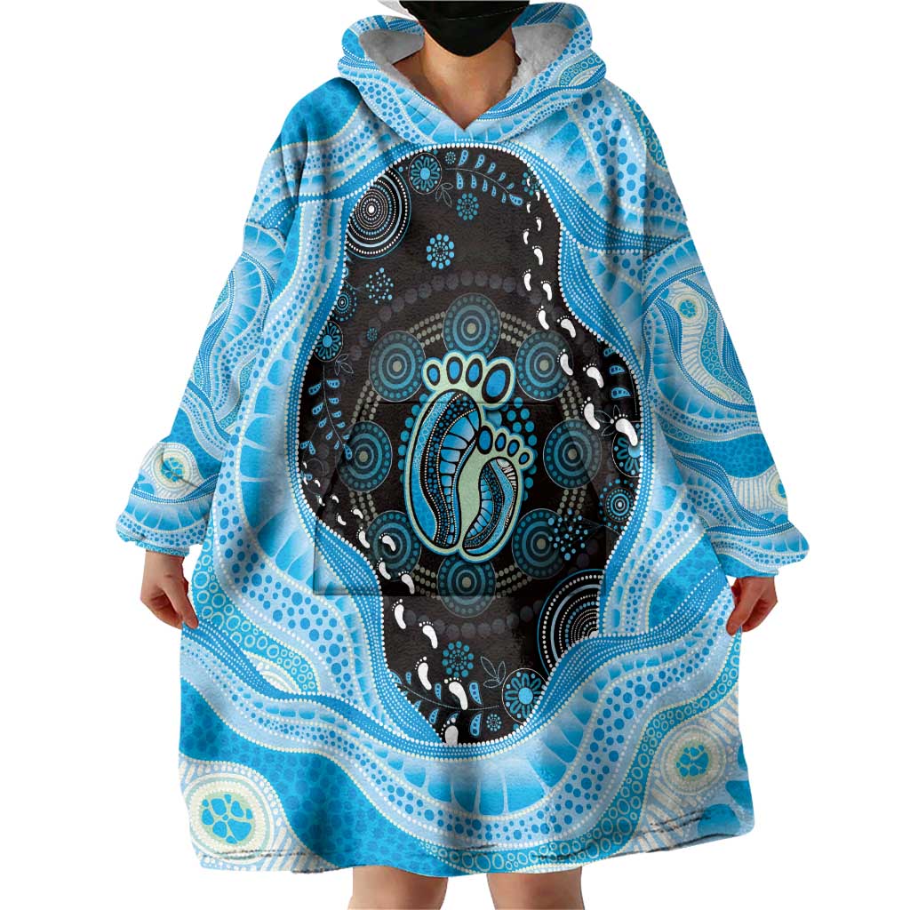 Australia Mother's Day Wearable Blanket Hoodie Best Mum Ever Blue Version