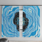 Australia Mother's Day Window Curtain Best Mum Ever Blue Version