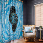 Australia Mother's Day Window Curtain Best Mum Ever Blue Version