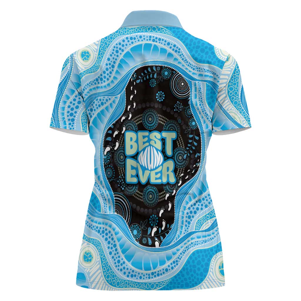 Australia Mother's Day Women Polo Shirt Best Mum Ever Blue Version