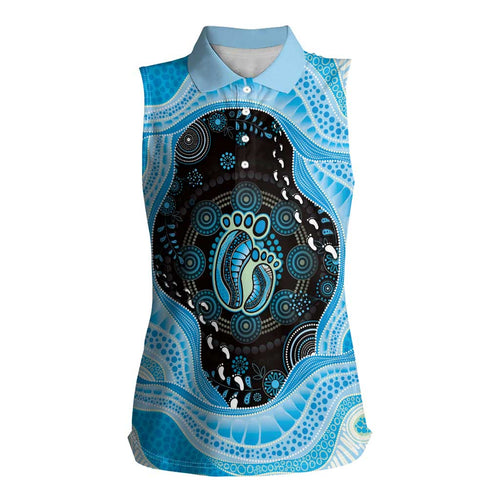 Australia Mother's Day Women Sleeveless Polo Shirt Best Mum Ever Blue Version