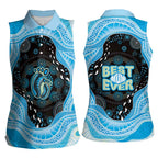 Australia Mother's Day Women Sleeveless Polo Shirt Best Mum Ever Blue Version