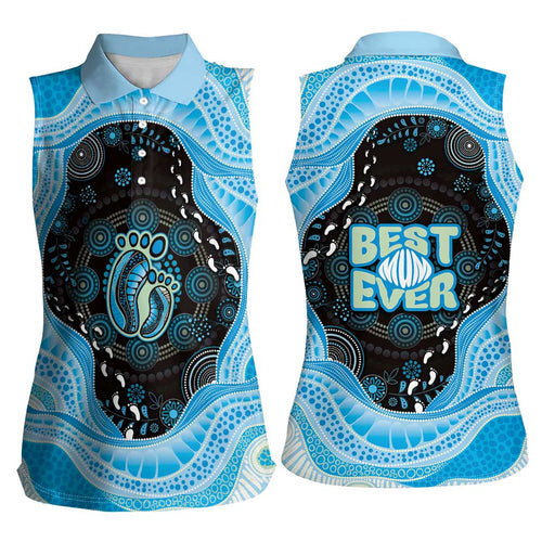 Australia Mother's Day Women Sleeveless Polo Shirt Best Mum Ever Blue Version