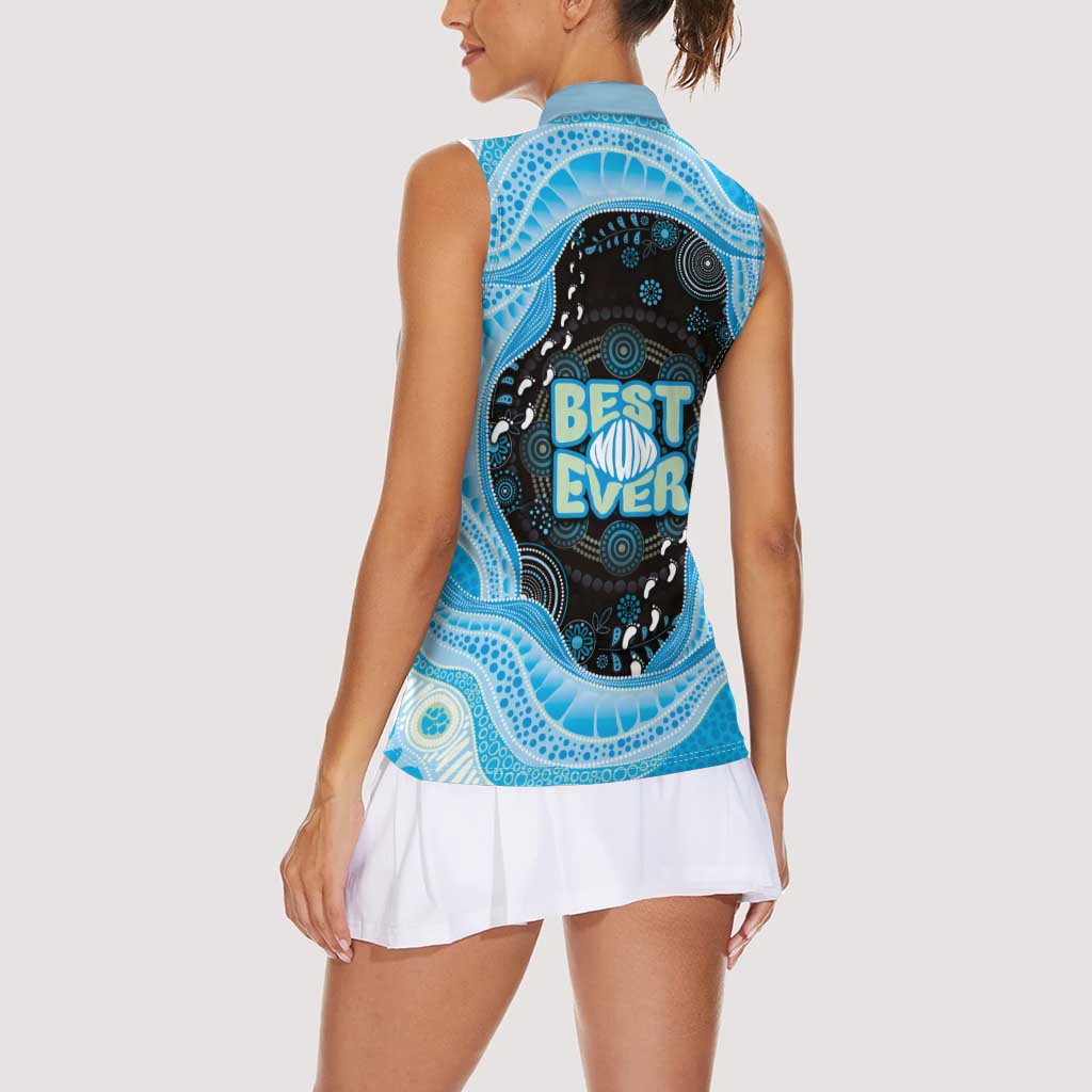 Australia Mother's Day Women Sleeveless Polo Shirt Best Mum Ever Blue Version