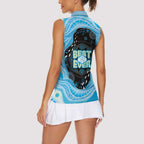 Australia Mother's Day Women Sleeveless Polo Shirt Best Mum Ever Blue Version