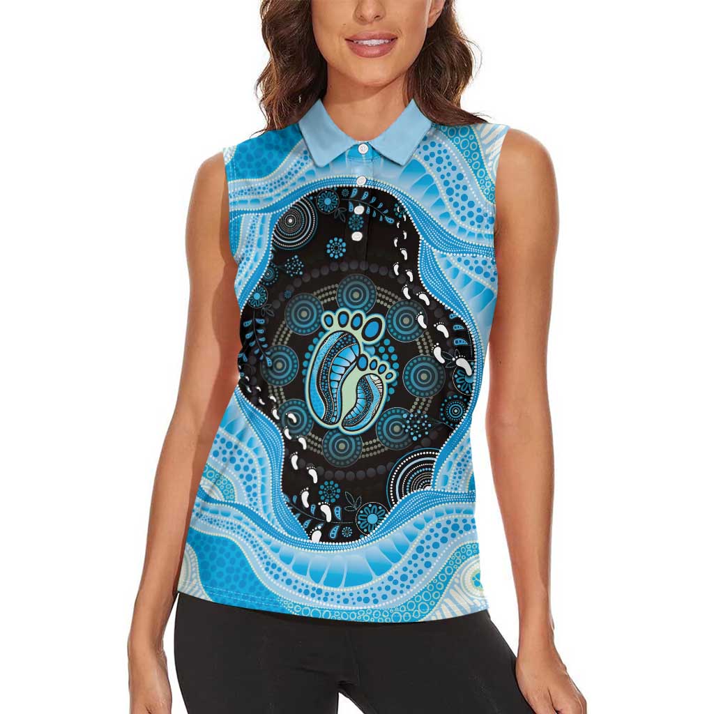 Australia Mother's Day Women Sleeveless Polo Shirt Best Mum Ever Blue Version