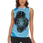 Australia Mother's Day Women Sleeveless Polo Shirt Best Mum Ever Blue Version
