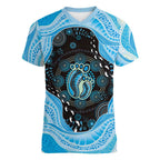 Australia Mother's Day Women V-Neck T-Shirt Best Mum Ever Blue Version