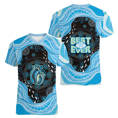 Australia Mother's Day Women V-Neck T-Shirt Best Mum Ever Blue Version
